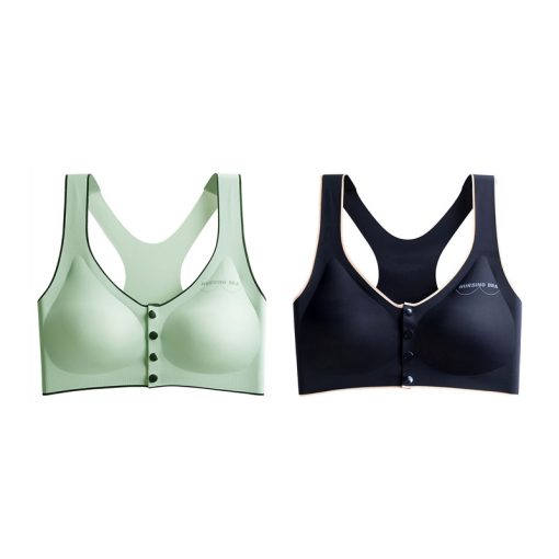 2022 New Arrival Plus Size Ice Silk Front Button Sleeping Yoga Bra