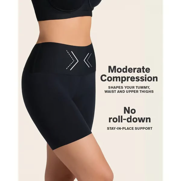 Stay-In-Place Seamless Shaper Short