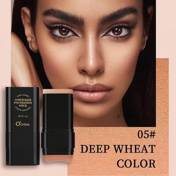 💥Dual-ended eraser foundation stick: long-lasting concealer and highlighter makeup tool for a perfect makeup look