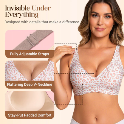 💗LAST DAY SALE 50% OFF⚡50K+ SOLD!💕 Jelly Wireless Womens Comfortable Wireless Bras Push Up Bralettes Seamless Tshirts Bras Deep V Everyday Bras