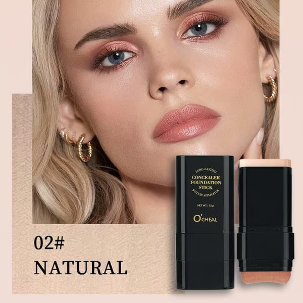 💥Dual-ended eraser foundation stick: long-lasting concealer and highlighter makeup tool for a perfect makeup look