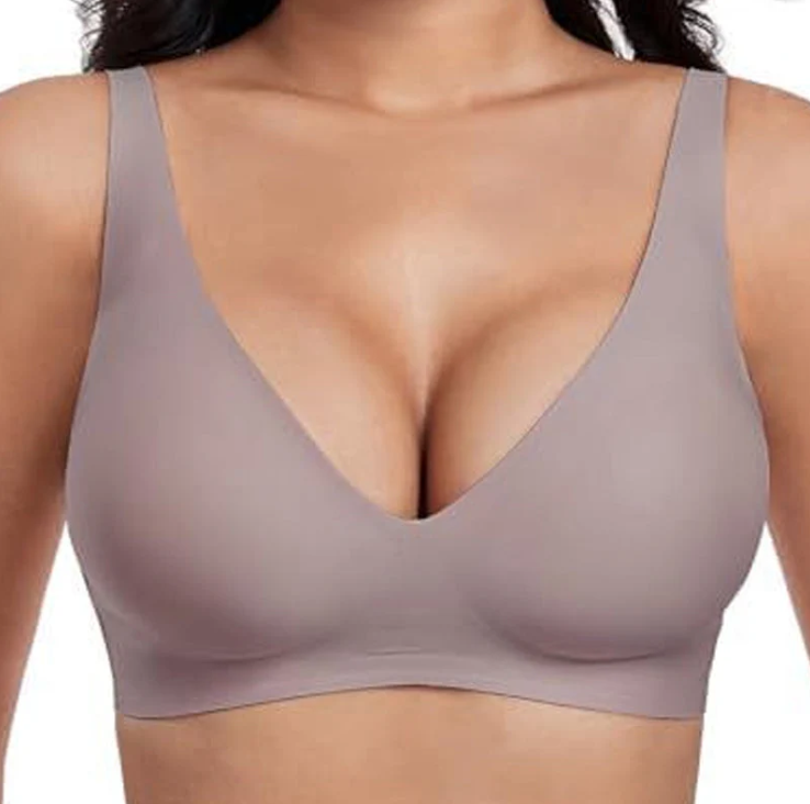 💗LAST DAY SALE 50% OFF⚡50K+ SOLD!💕 Jelly Wireless Womens Comfortable Wireless Bras Push Up Bralettes Seamless Tshirts Bras Deep V Everyday Bras