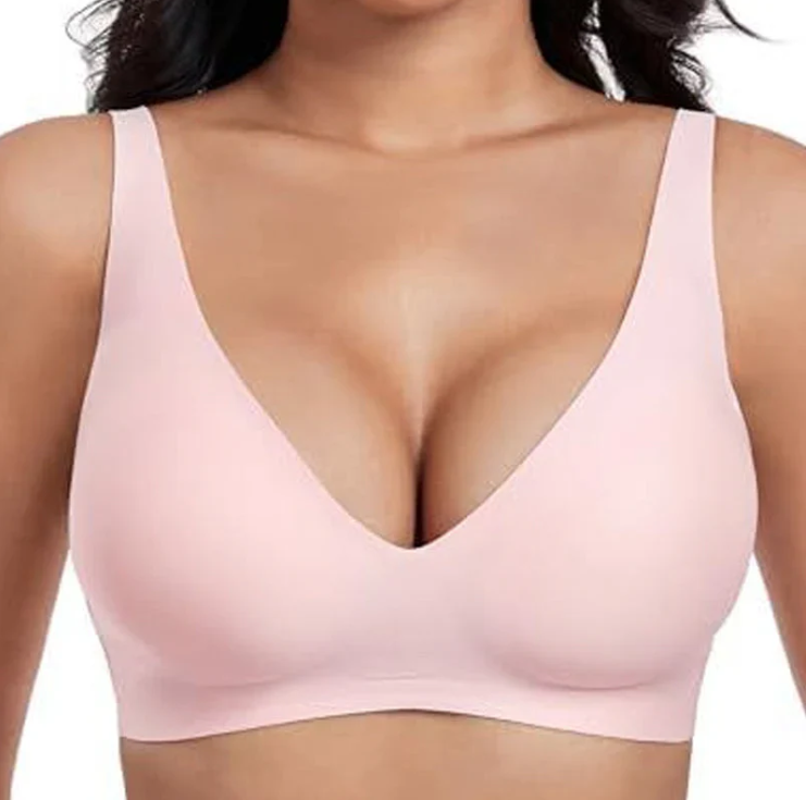 💗LAST DAY SALE 50% OFF⚡50K+ SOLD!💕 Jelly Wireless Womens Comfortable Wireless Bras Push Up Bralettes Seamless Tshirts Bras Deep V Everyday Bras