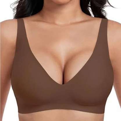 💗LAST DAY SALE 50% OFF⚡50K+ SOLD!💕 Jelly Wireless Womens Comfortable Wireless Bras Push Up Bralettes Seamless Tshirts Bras Deep V Everyday Bras