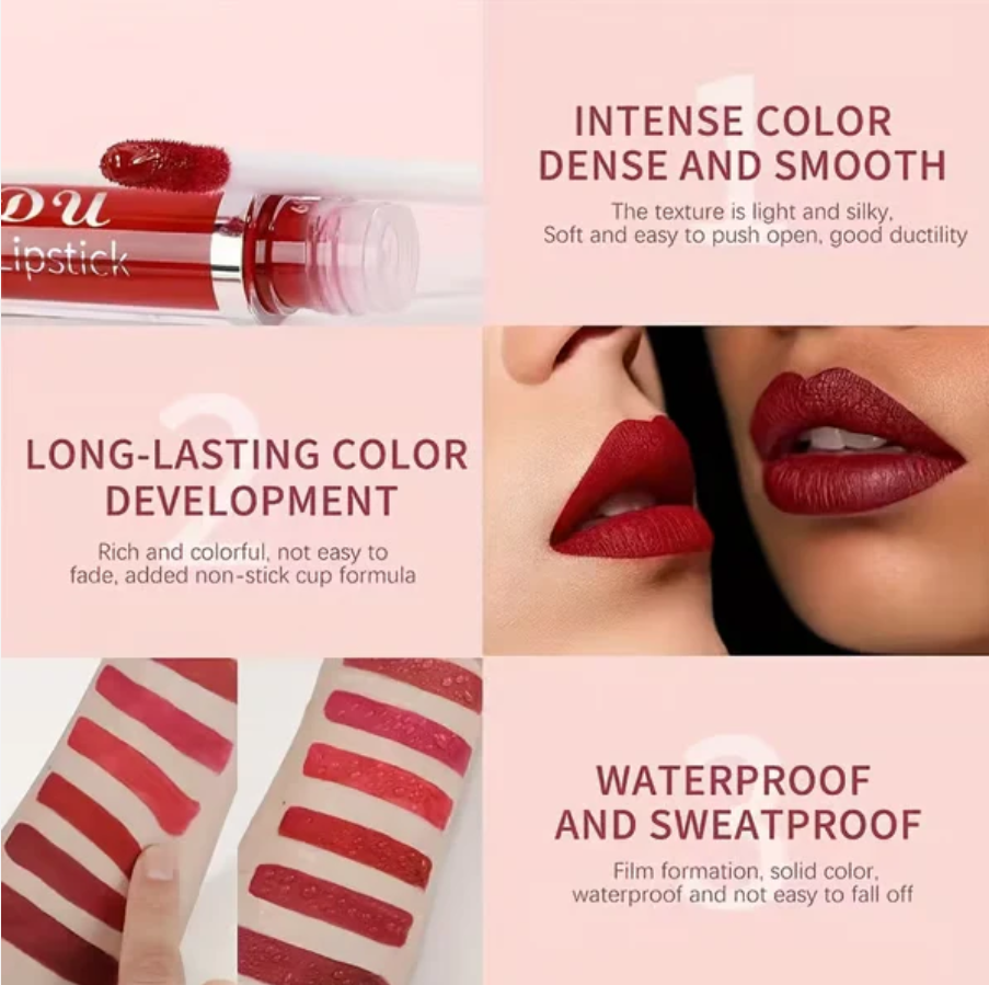 ❤️10Pcs Liquid Matte Matt Lipstick Set, Long Lasting Lipstick 24 hour Waterproof Lip Gloss