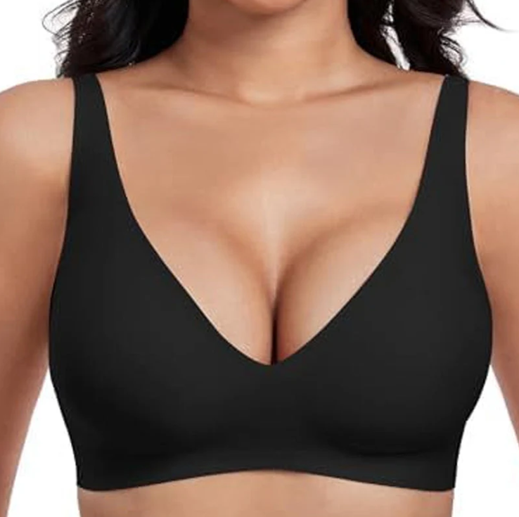 💗LAST DAY SALE 50% OFF⚡50K+ SOLD!💕 Jelly Wireless Womens Comfortable Wireless Bras Push Up Bralettes Seamless Tshirts Bras Deep V Everyday Bras