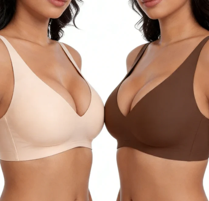 💗LAST DAY SALE 50% OFF⚡50K+ SOLD!💕 Jelly Wireless Womens Comfortable Wireless Bras Push Up Bralettes Seamless Tshirts Bras Deep V Everyday Bras