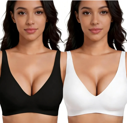 💗LAST DAY SALE 50% OFF⚡50K+ SOLD!💕 Jelly Wireless Womens Comfortable Wireless Bras Push Up Bralettes Seamless Tshirts Bras Deep V Everyday Bras