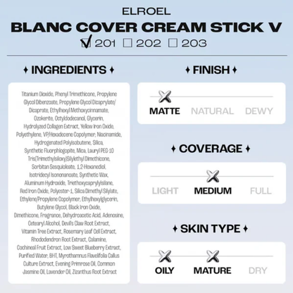 💥BUY 1 GET 1 FREE💥⏰💕🌟Cream Stick V White Korean Color-Changing Foundation Stick with Volufiline